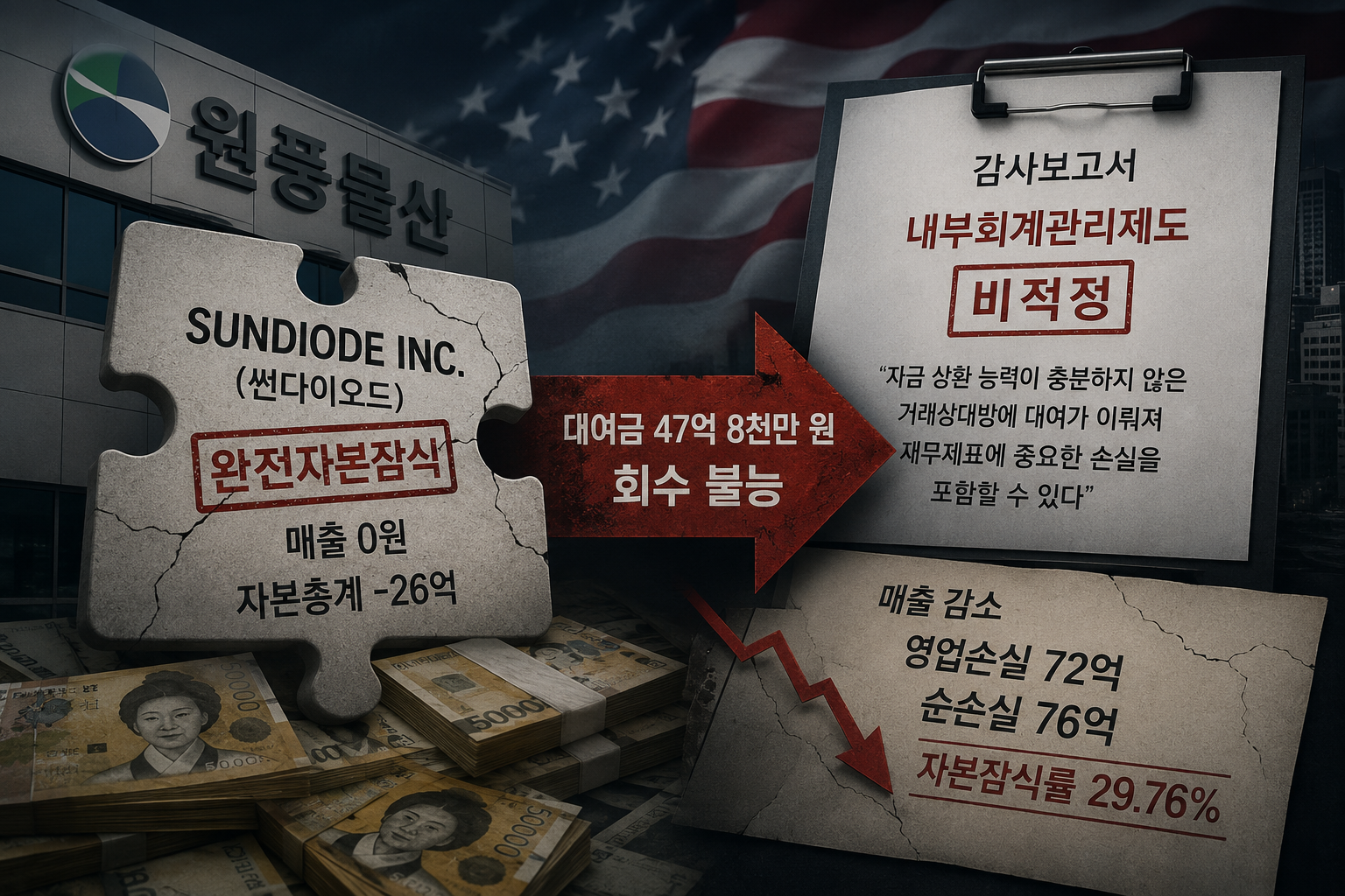 매출 0원 미국 법인에 47억…원풍물산, 회수 못 한 채 또 대여